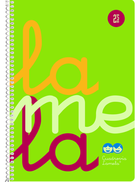 Cuaderno espiral 4º 80 hojas 90g 25mm verde cuadrovia polipropileno fluor